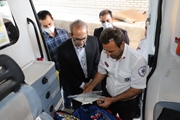 بازدید رئیس دانشگاه علوم پزشکی شیراز از پایگاه اورژانس جاده ای «ریکان»