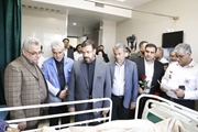 عیادت استاندار فارس و مشاورعالی رییس دانشگاه علوم پزشکی شیراز از مصدومان سانحه واژگونی اتوبوس محور فیروزآباد_ کوار